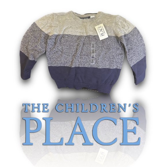The Children's Place boy dark blue and grey long sleeve sweater - Picture 1 of 4